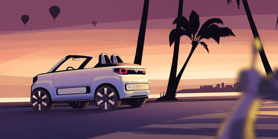 边开车边买菜 五菱宏光MINI EV敞篷版发布