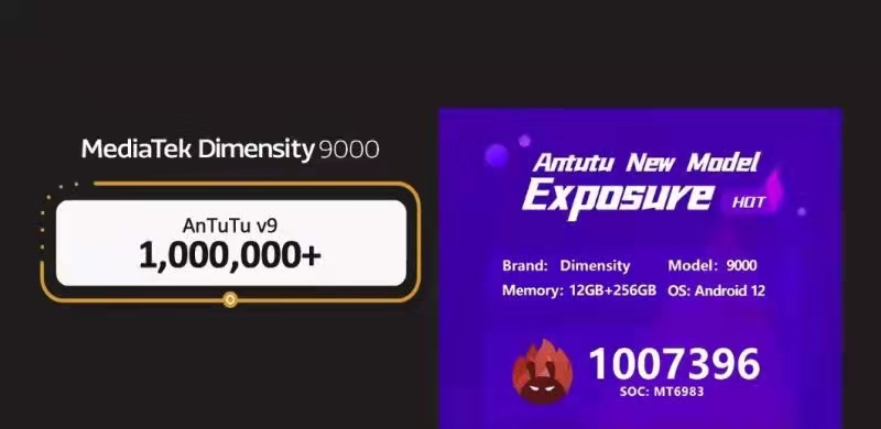 联发科天玑9000发布 全球首发台积电4nm工艺 安兔兔100W+