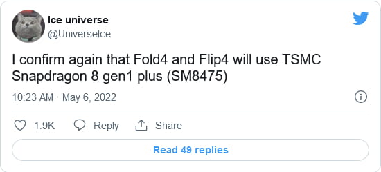 传Galaxy Z Fold 4/Flip 4只会采用骁龙8 Gen 1 Plus芯片