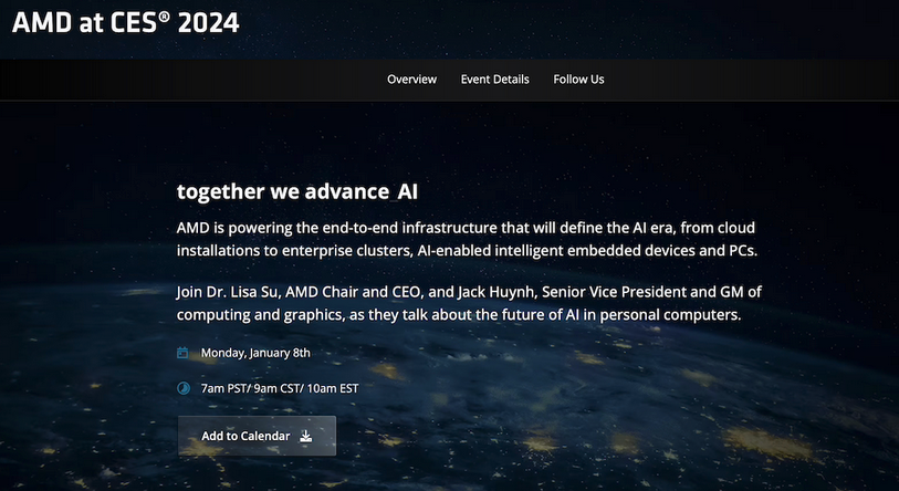 CES2024：AMD大招已经准备好了