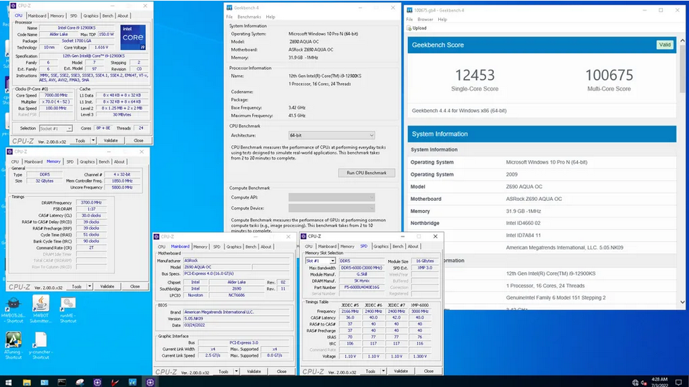 英特尔酷睿i9-12900KS被超频至7.5GHz
