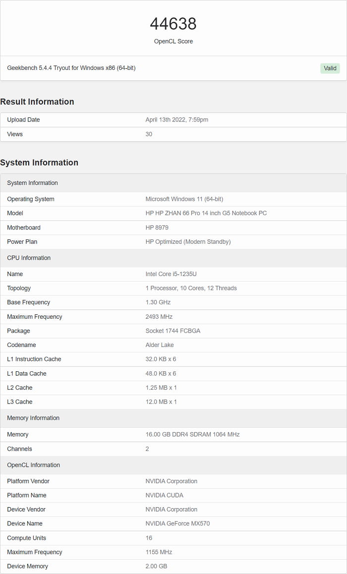 OpenCL 基准测试中MX570性能超预期 与RTX 2050差距低于5%