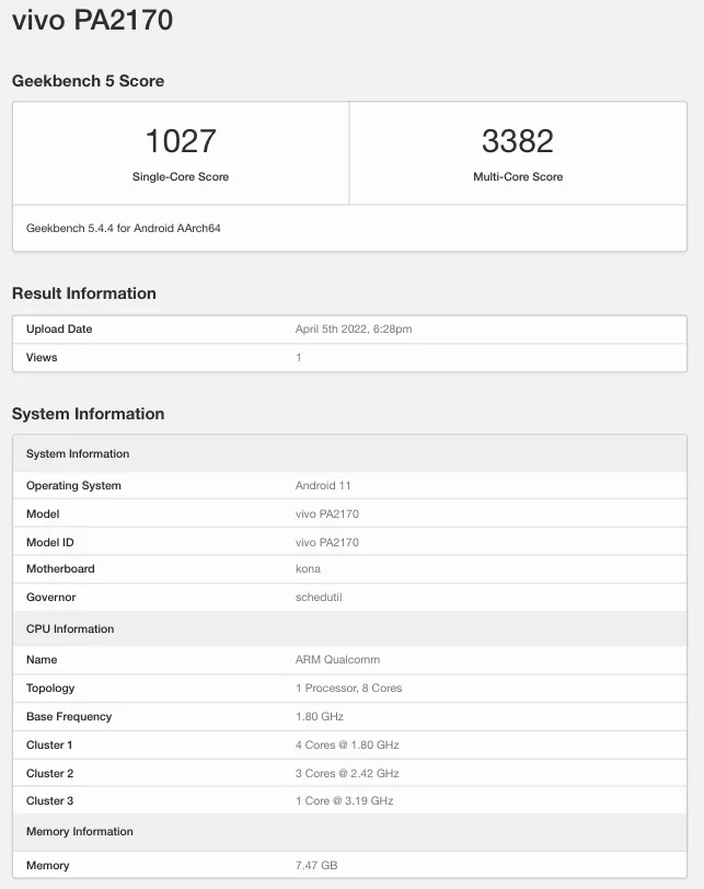 vivo Pad跑分数据泄露 骁龙870 SoC 跑分不输vivo X Note