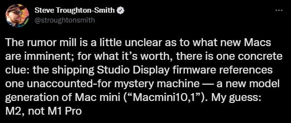 下一代Mac mini信息泄露 搭载M2 SoC或今年晚些时候发布