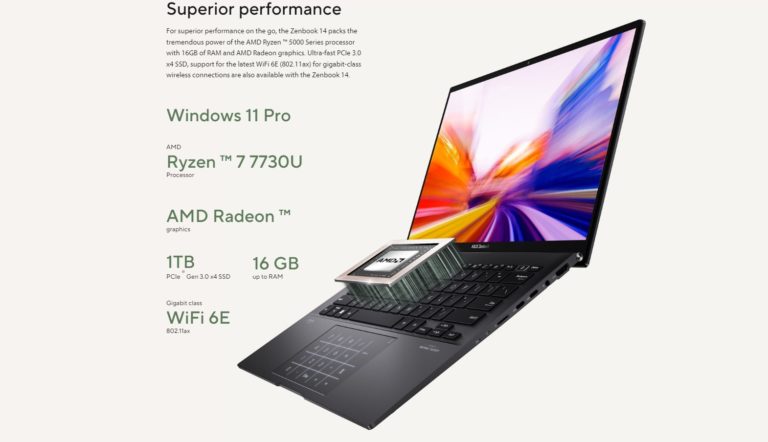 华硕Zenbook 14确认采用AMD Ryzen 7 7730U“Zen3”内核