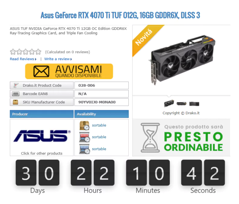 NVIDIA GeForce RTX 4070 Ti上架日期确认