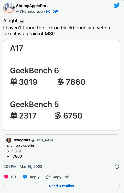 A17基准测试曝光！多核性能比之前的结果慢了11%