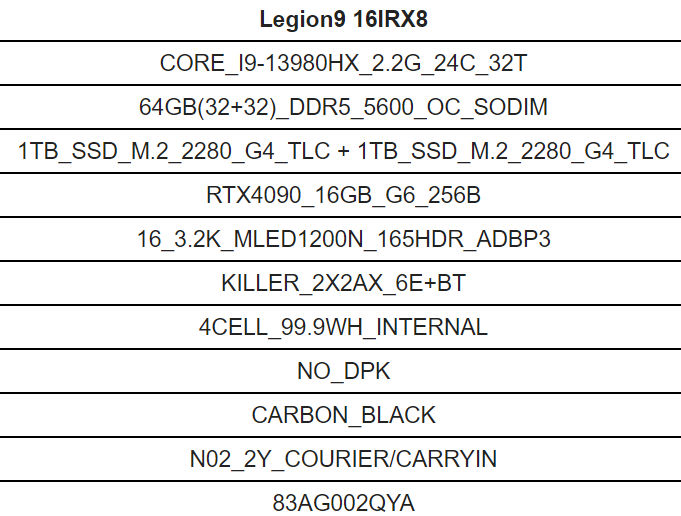 联想Legion 9i发布：i9-13980HX+RTX 4090+水冷