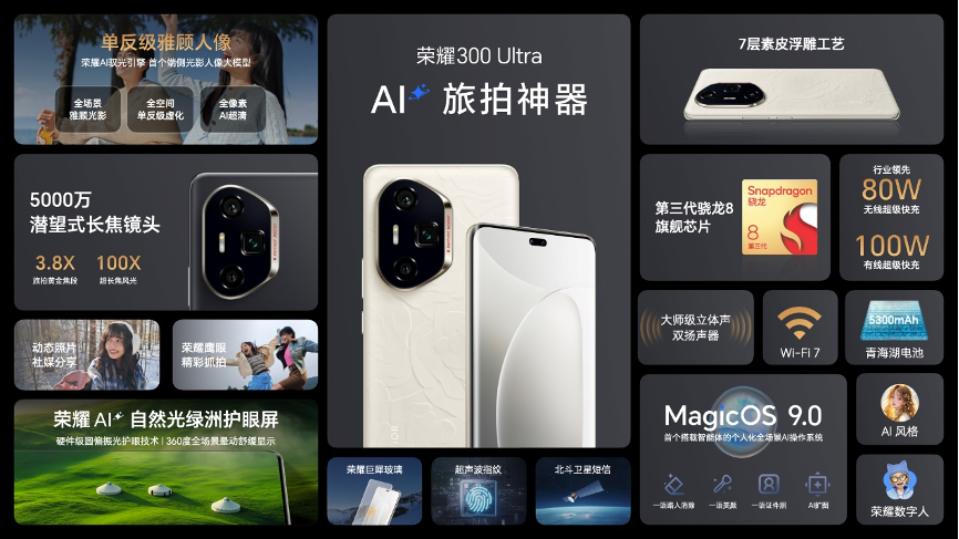 史上最强数字系列，AI旅拍神器荣耀300系列正式发布