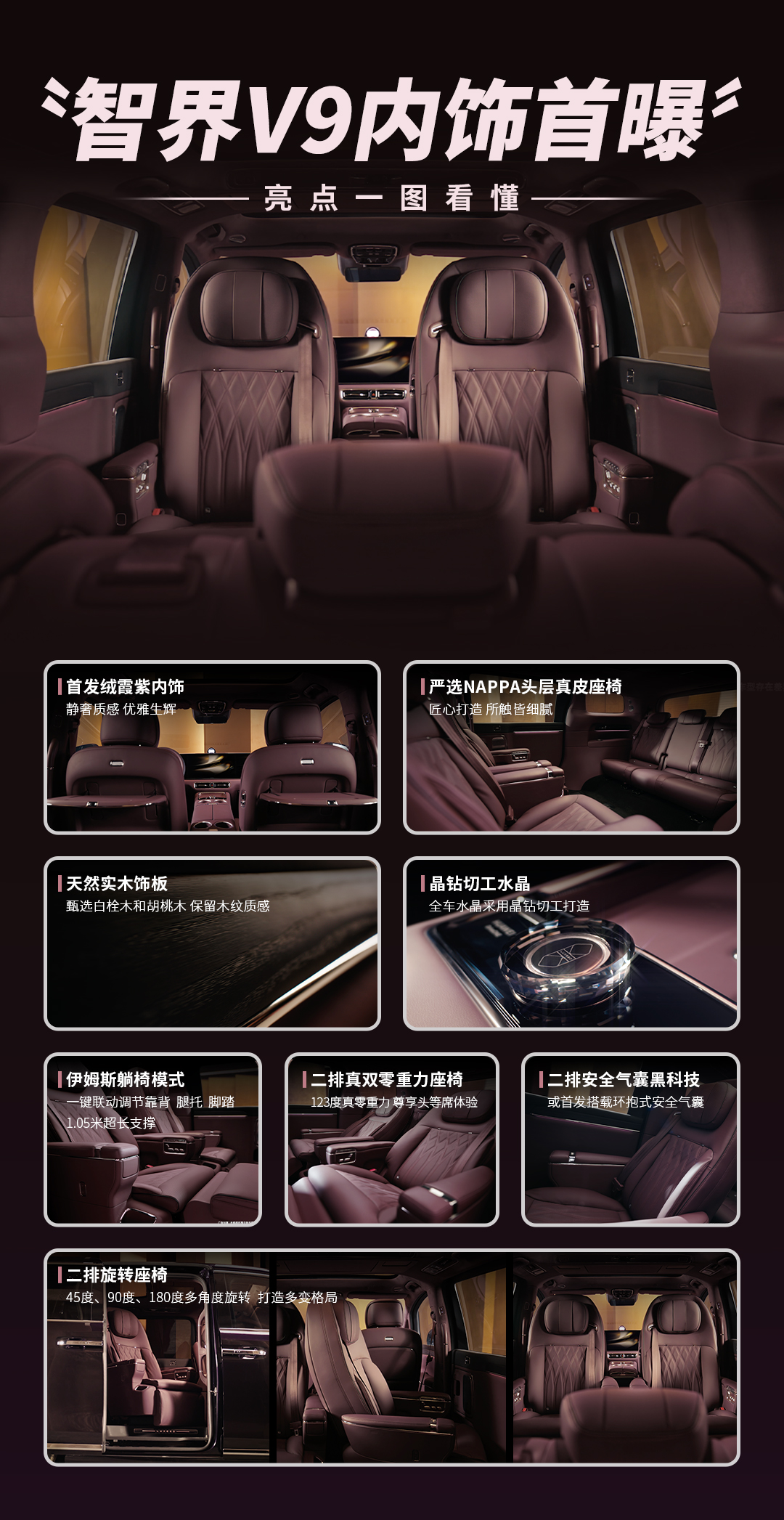 鸿蒙智行公布智界V9座舱影像 旗舰MPV解锁豪华舒适新体验