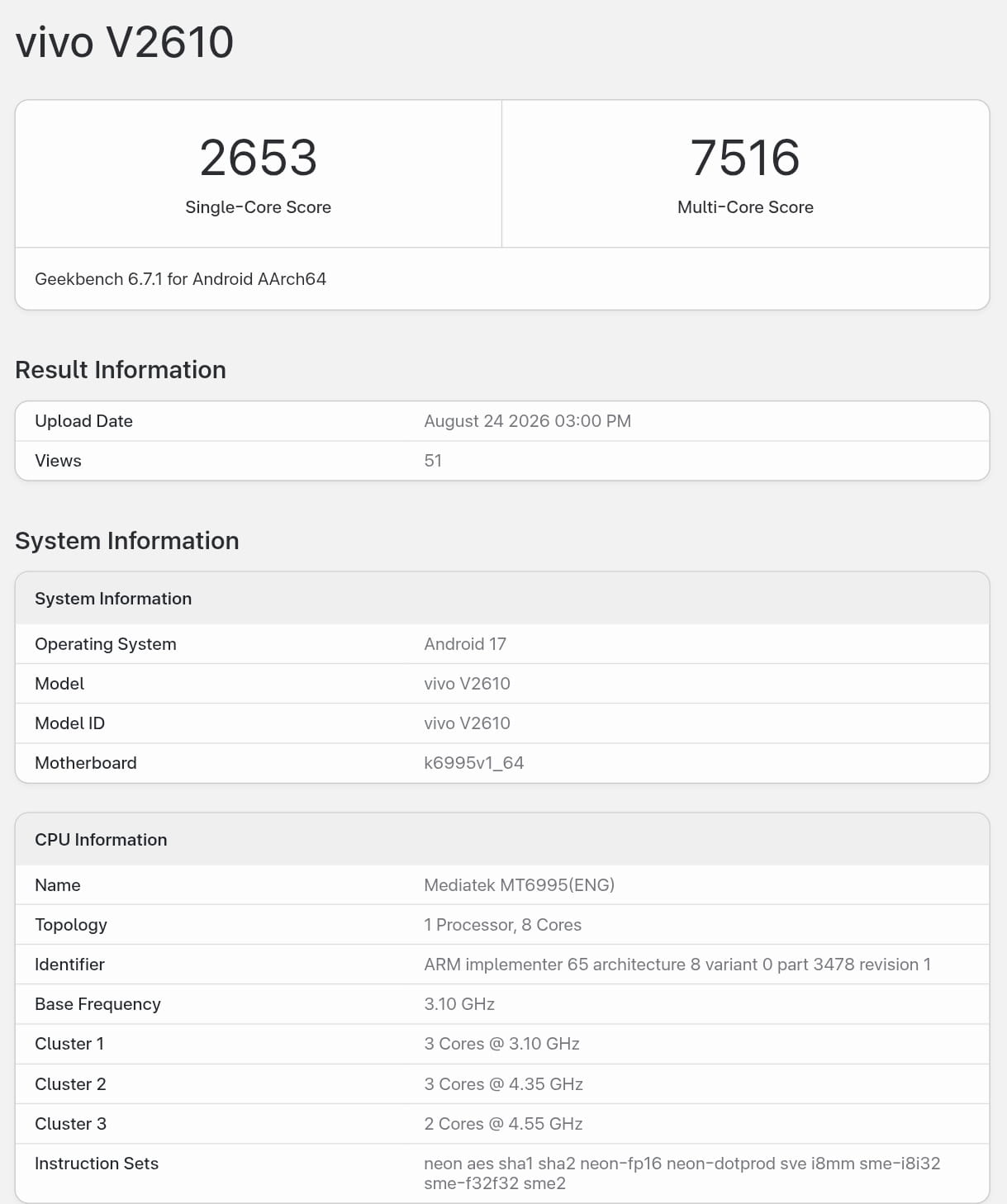vivo X500 Pro Max 跑分曝光 搭载联发科首款2nm天玑9600 Pro 芯片