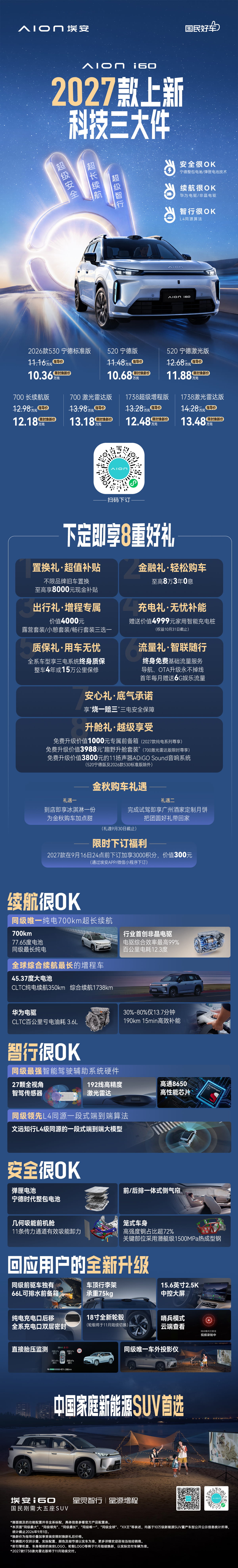 2027款埃安i60上市3小时订单破5000台 限时焕新价10.68万元起